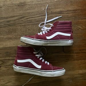 Size 10 Women’s Classic Maroon High Top Vans
